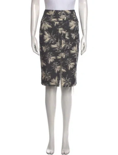 Pre-owned L'agence Floral Print Knee-length Skirt In Blue