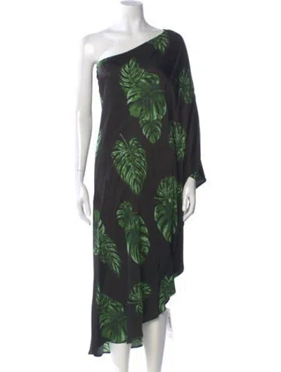 Pre-owned L'agence Floral Print Long Dress In Black