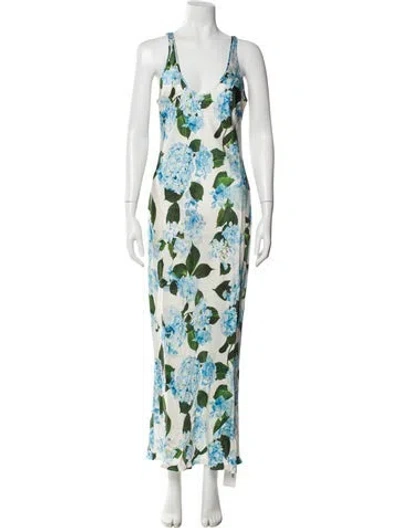 Pre-owned L'agence Floral Print Long Dress W/ Tags In Multi
