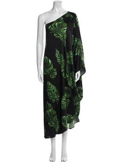 Pre-owned L'agence Floral Print Long Skirt In Green