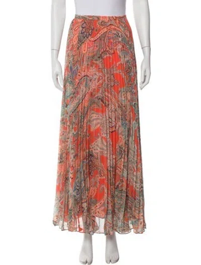 Pre-owned L'agence Floral Print Midi Length Skirt In Multi