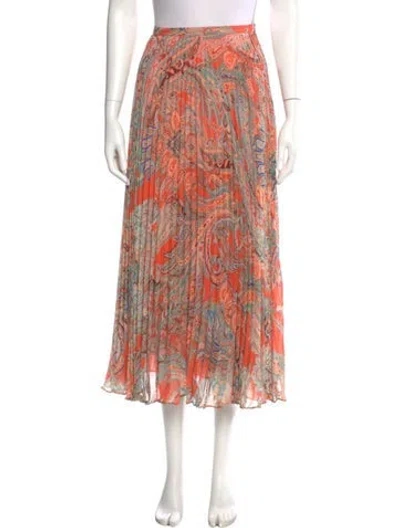 Pre-owned L'agence Floral Print Midi Length Skirt In Multi