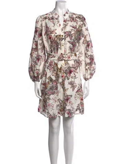 Pre-owned L'agence Floral Print Mini Dress In Multicolor