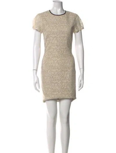 Pre-owned L'agence Floral Print Mini Dress In Neutral