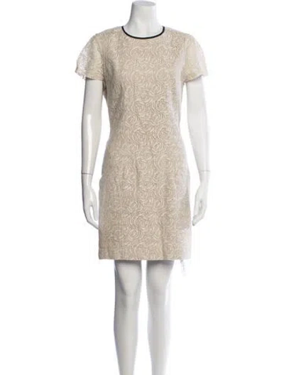 Pre-owned L'agence Floral Print Mini Dress In Neutral