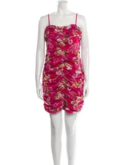 Pre-owned L'agence Floral Print Mini Dress In Pink