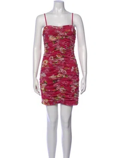 Pre-owned L'agence Floral Print Mini Dress In Pink