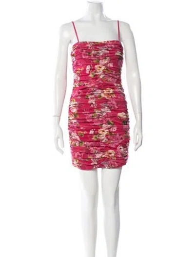 Pre-owned L'agence Floral Print Mini Dress In Pink