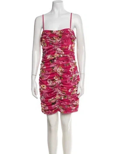 Pre-owned L'agence Floral Print Mini Dress In Pink