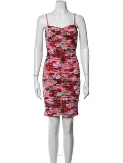 Pre-owned L'agence Floral Print Mini Dress In Pink