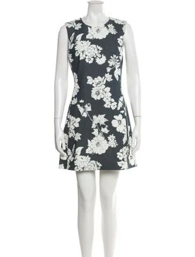 Pre-owned L'agence Floral Print Mini Dress In White