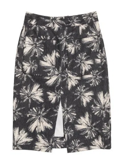 Pre-owned L'agence Floral Print Mini Skirt In Blue