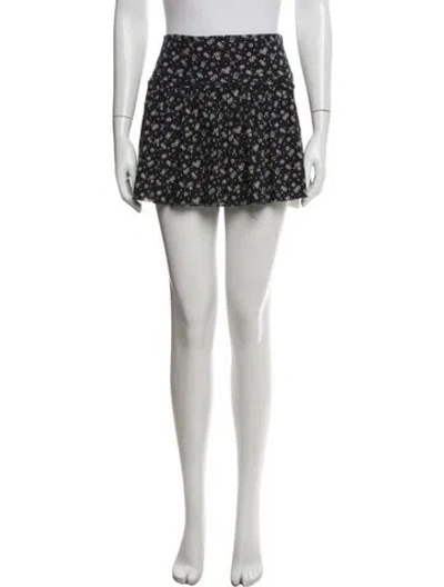 Pre-owned L'agence Floral Print Mini Skirt In White