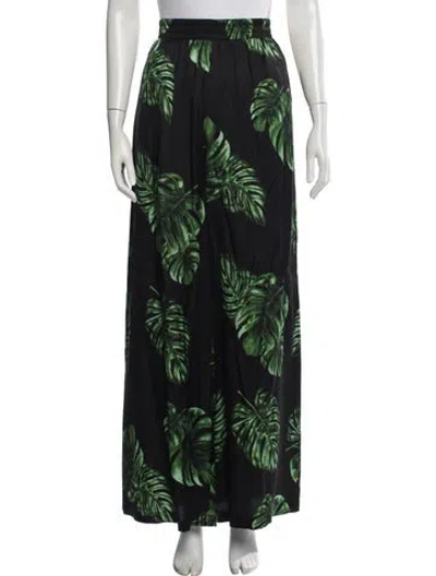 Pre-owned L'agence Floral Print Pants In Black
