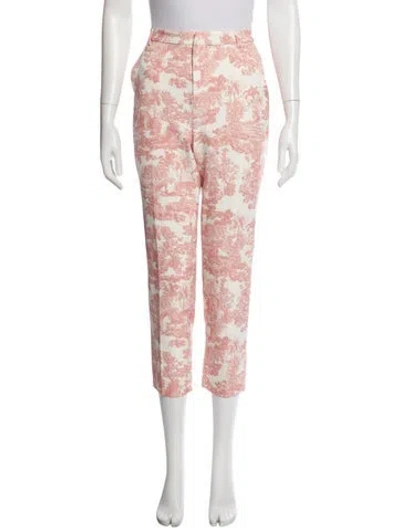 Pre-owned L'agence Floral Print Straight Leg Pants In Pink