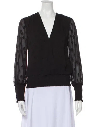 Pre-owned L'agence Floral Print V-neck Blouse In Gray