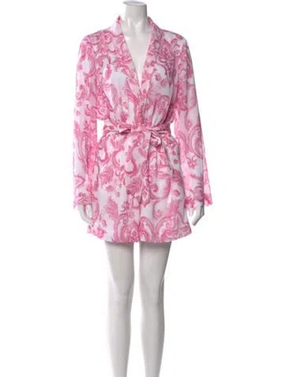 Pre-owned L'agence Floral Print V-neck Jumpsuit W/ Tags In Pink