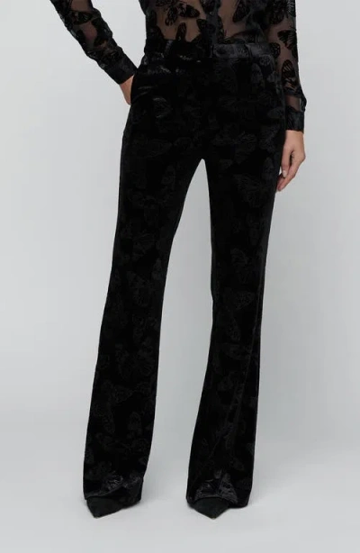 L'agence Frances Bootcut Trousers In Black Butterfly