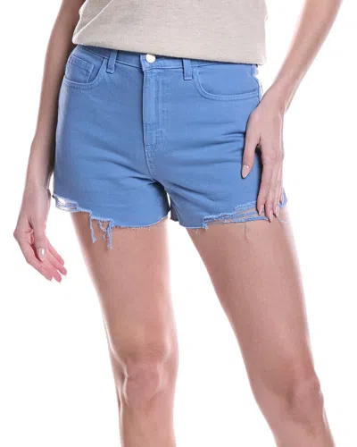 L'agence Clark Distressed Jean Short In Blue