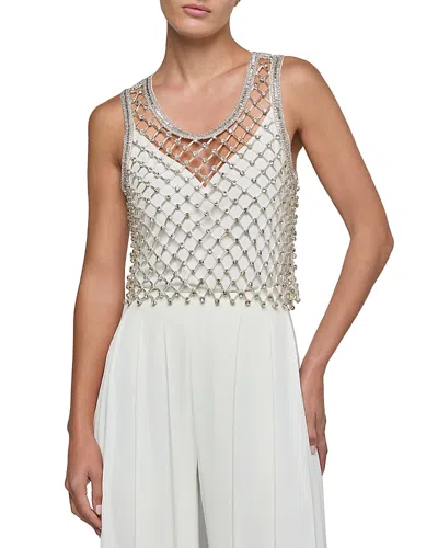 L'agence Freia Clear Crystal Tank Top In Gray