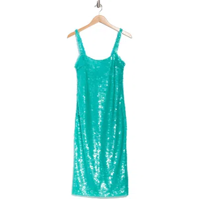 L'agence Gabin Sequin Midi Dress In Green