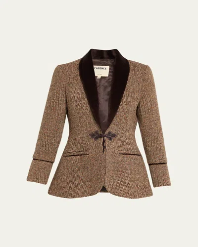 L'AGENCE GABLE HERRINGBONE BLAZER