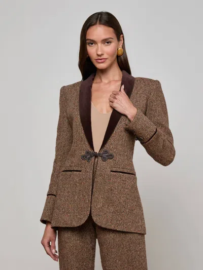 L'AGENCE GABLE HERRINGBONE BLAZER