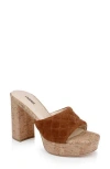L'agence Gabriell Platform Slide Sandal In Brown