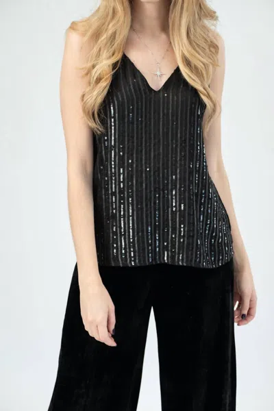 L'agence Gabriella Sequin Camisole In Black
