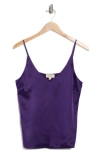 L'agence Gabriella V-neck Silk Camisole In Purple