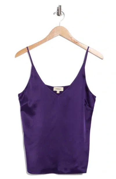 L'agence Gabriella V-neck Silk Camisole In Purple