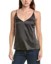 L'agence Gabriella V-neck Silk Tank In Gray