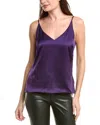 L'agence Gabriella V-neck Silk Tank In Purple