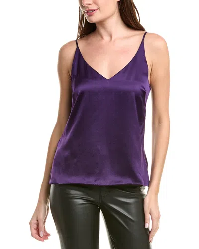 L'agence Gabriella V-neck Silk Tank In Purple