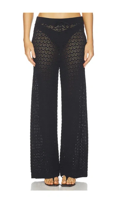 L'agence Gaelle Pointelle Knit Pant In Black