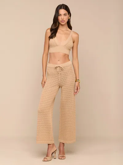 L'agence Gaelle Pointelle Knit Pant In Neutral