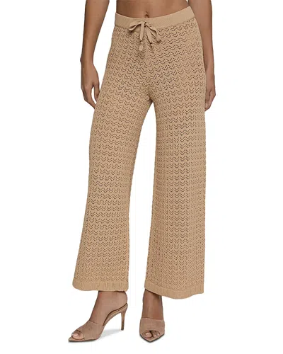 L'agence Gaelle Pointelle Knit Pants In Brown
