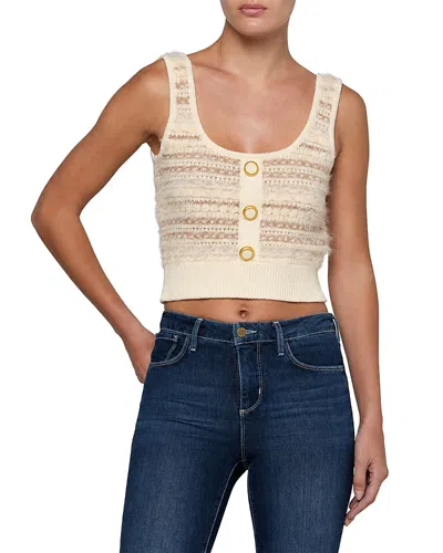 L'agence Galene Mixed Stitch Tank Top In White