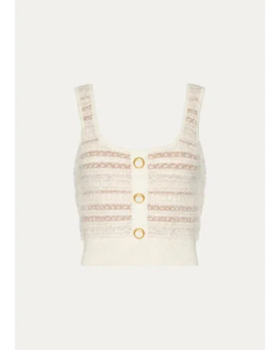 L'agence Galene Mixed-stitch Sweater Tank Top In Ecru/natural