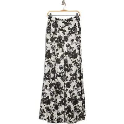 L'agence Gavin Floral Wide Leg Silk Pants In Black