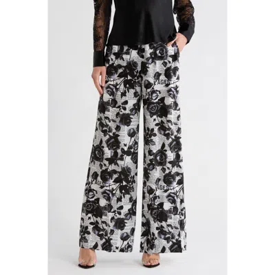 L'agence Gavin Floral Wide Leg Silk Pants In Multi
