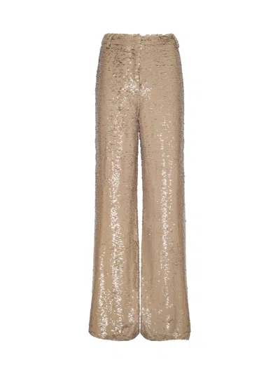 L'agence Gavin Sequin Wide-leg Pant In Brown