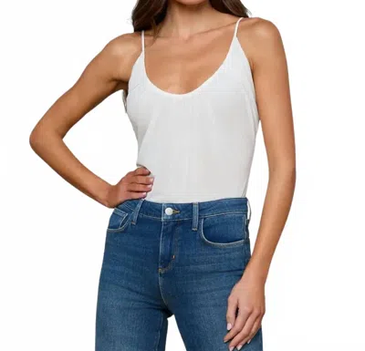 L'agence Gelina Ruched Bodysuit In White