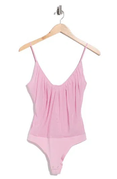 L'agence Gelina Ruched Bodysuit In Pink