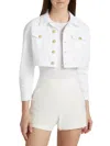 L'agence Genevie Crop Jacket In Blanc In White