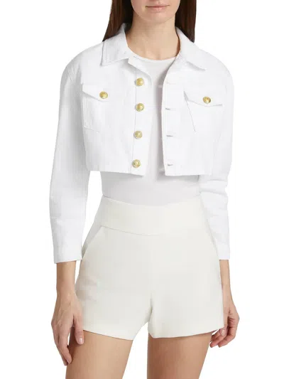 L'agence Genevie Crop Jacket In Blanc In White