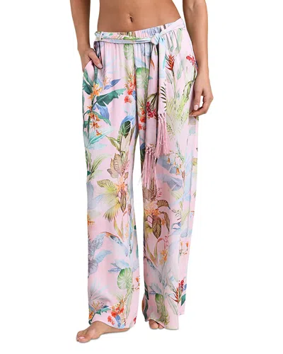 L'agence Geraldine Colorful Palm Cover-up Pants In Pink