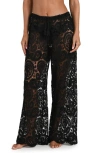 L'agence Geraldine Paisley Crochet Cover-up Pants In Black