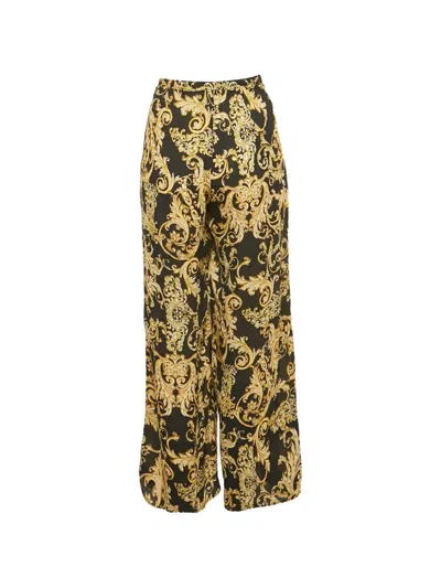 Pre-owned L'agence Geraldine Wide-leg Trousers In Black