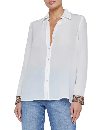 L'agence Cosette High Low Shirt In White